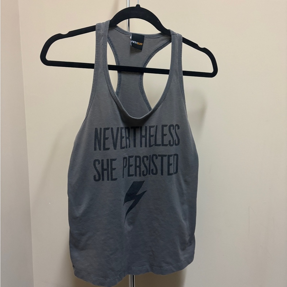 Fifth Sun Gray Motivational Tank Top